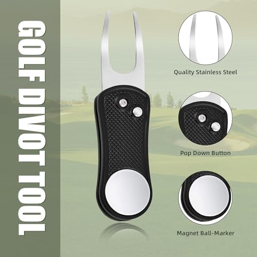 Mile High Life Golf Divot Repair Tool Metal/Foldable w Magnetic Ball Marker - Image 2