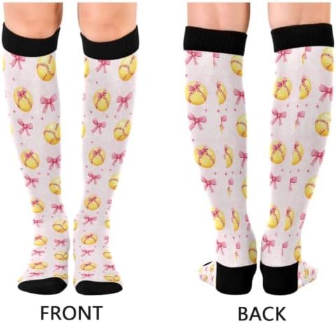 White Baseballs Stitching Compression Sock - Image 4