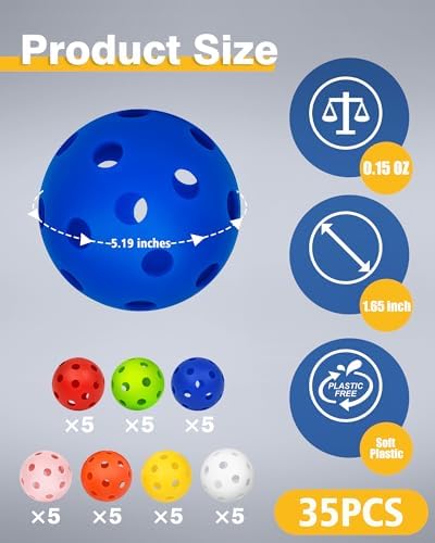 35 Pack Practice Golf Balls Limited Flight Plastic Golf Balls 42mm Practice - Image 2