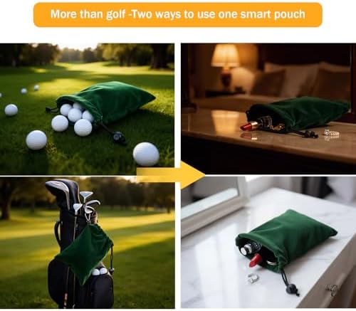 Lestyn Golf Tee Pouch with Drawstring, 5.7 x 7.87 Inch Small Accessories Bag - Image 4
