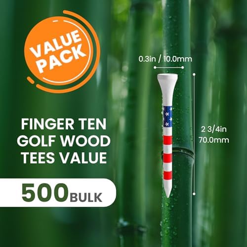 FINGER TEN Golf Tees Wood Bulk - Image 2
