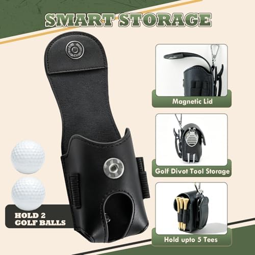Portable Leather Golf Pouch Golf Accessory Set - Image 3