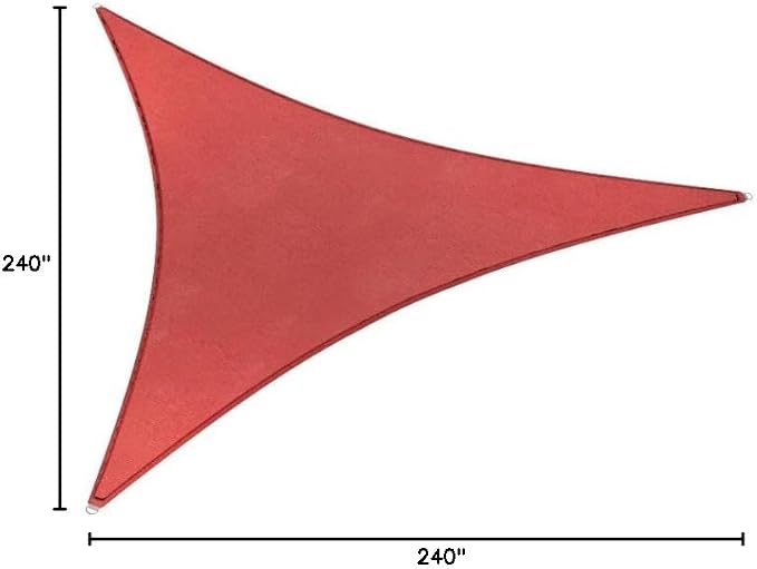 WINDSCREEN4LESS 20' x 20' x 20' Sun Shade Sail UV Block Fabric Canopy in Red - Image 9
