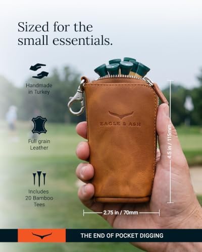 Leather Golf Tee Bag, Valuables Pouch - Image 4