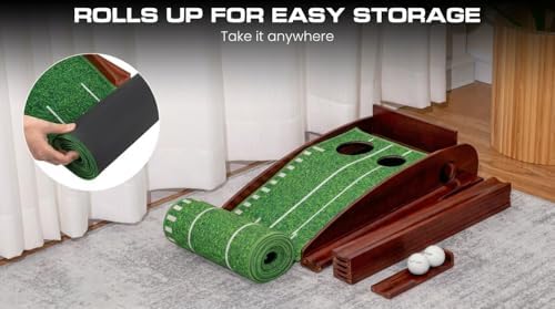 Putting Green Indoor with Automatic Ball Return – Golf Putting Mat with Putter - Image 4