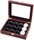 OLYCRAFT Golf Ball Display Case 12-Hole Wooden Display Box by OLYCRAFT