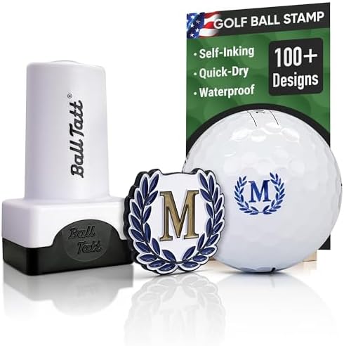 – M Monogram Golf Ball Stamp by BallTatt
