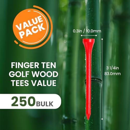 FINGER TEN Golf Tees Wood Bulk - Image 2