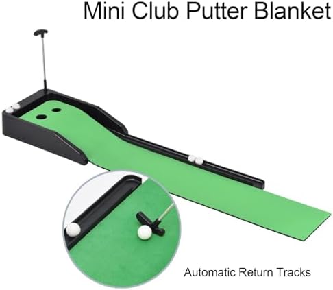Club Putting Practice Set, Desktop Club Putter Trainer Automatic Return Tracks - Image 4