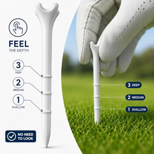 100/150 Pack Professional Plastic Golf Tees 3-1/4", Premium Durable Golf Tee - Image 3