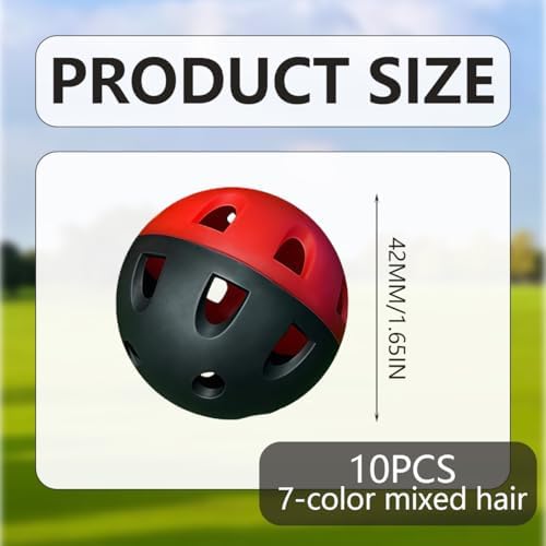 10 Pack 1.65 Inch Limited Flight Practice Golf Balls, Hollow EVA Foam Training - Image 2