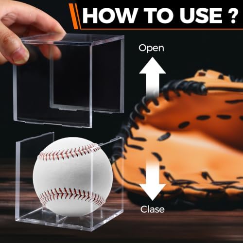 Guirnd 4 Pack Baseball Display Case, UV Protected Acrylic Baseball Holder - Image 3