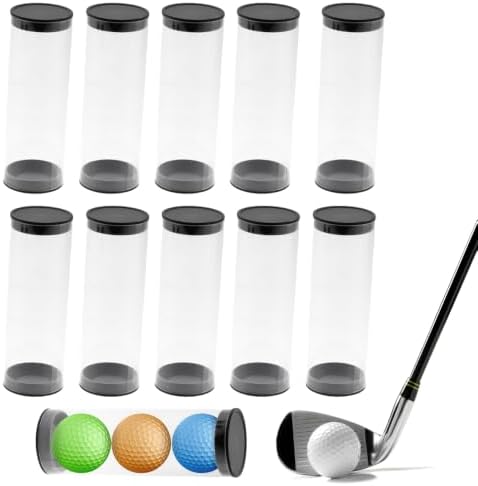 10 Pack Clear Tube Golf Ball Storage Case, Thickened Clear Golf Ball Tubes by Unknown