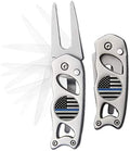 Thin Blue Line Steel Switchblade Golf Divot Repair Tool by IndianaMetalCraft