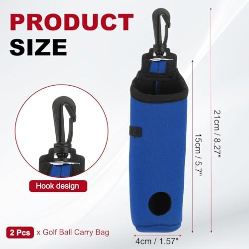 uxcell Golf Ball Carry Bag, Waist-Mounted Storage Bag Neoprene Golf Tee Holder - Image 2
