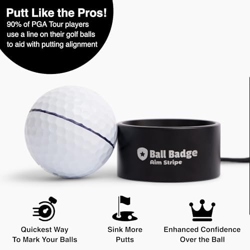 Aim Stripe, Golf Ball Alignment Tool, Full Metal, Training Aid - Image 2