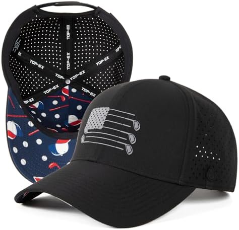 TOP-EX UvCoolix™ Cooling Sweatband American USA Flag Baseball Cap UPF50+ by TOP-EXBetterFitBetterPerformance