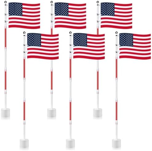 6 Golf Flagstick Set, Putting Green Flags by Lenwen