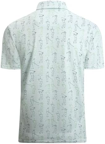 Alex Vando Mens Golf Shirt Moisture Wicking Print Performance Polo Shirt - Image 2