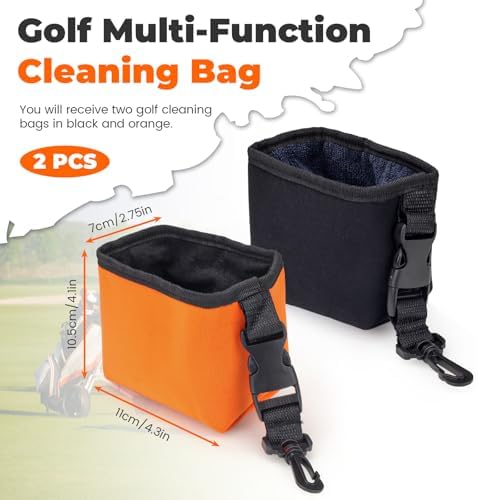 LELE LIFE 2 Pack Golf Ball Cleaner Washer, Wet & Dry Use, Portable Club Cleaner - Image 2