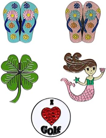 Eshan 5 pcs Cute Golf Ball Markers and 2 pcs Magnetic Hat Clips Set - Image 3