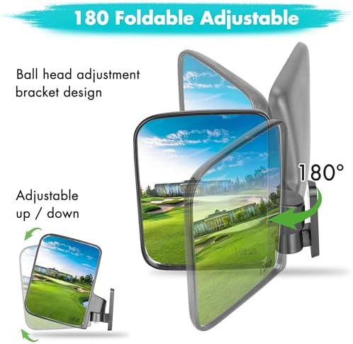 10L0L Golf Cart Mirror, Extra Large Side Rear View Universal - Image 3