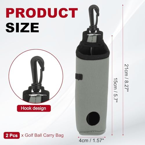 uxcell Golf Ball Carry Bag, Waist-Mounted Storage Bag Neoprene Golf Tee Holder - Image 2