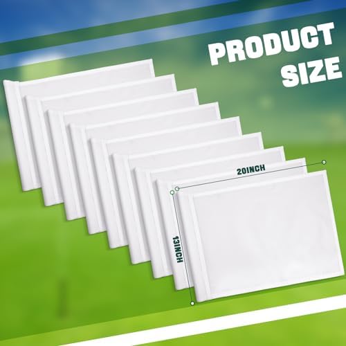 Nuenen Golf Flags 20" L x 13" H White Golf Pin Flag 420d Nylon - Image 2