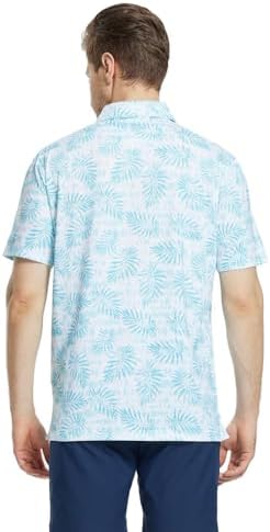 M MAELREG Mens Golf Shirt Short Sleeve Dry Fit Print Moisture Wicking - Image 5
