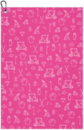 Hot Pink Golf Towel with Carabiner Clip by Unknown