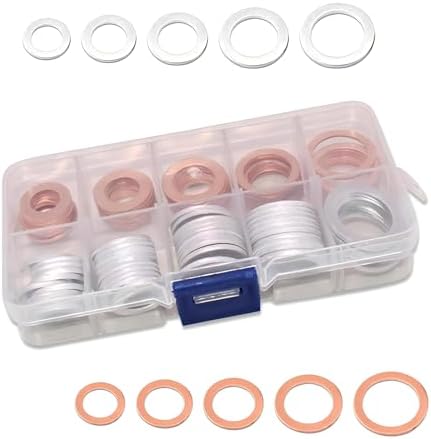 100 PCS Car Oil Drain Plug Crush Washer Assortment, Leak-proof Aluminum Oil by Unknown