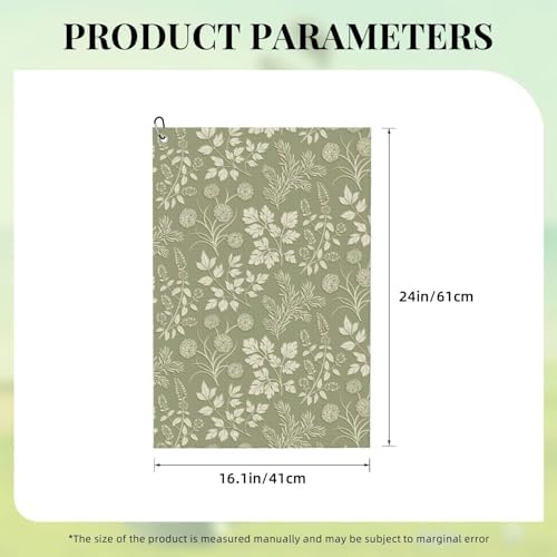 Green Leaf Plant Golf Towels – Premium Microfiber Waffle Pattern Towel - Image 4