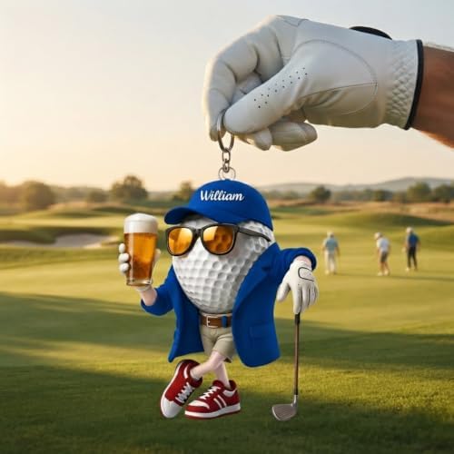 LASFOUR Personalized Golf Player Keychain, Golf Ball Gift - Image 6