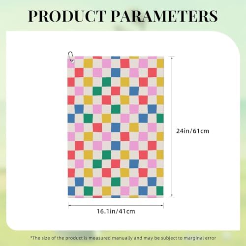 Colorful Checkered Golf Towel Microfiber - Image 2
