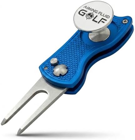 Golf Divot Repair Tool — 5-in-1 Golfing Ball Marker, Pitch Mark Repair by AimingFluidGolf