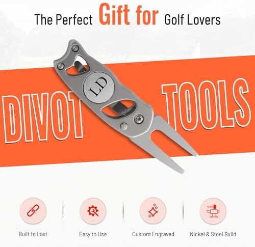 Personalized Switchblade Stainless Golf Divot Repair Tool & 2 Ball Markers - Image 2