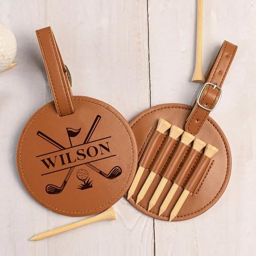 EDSG Personalized Leather Golf Tee Holder Bag Tag - Image 4