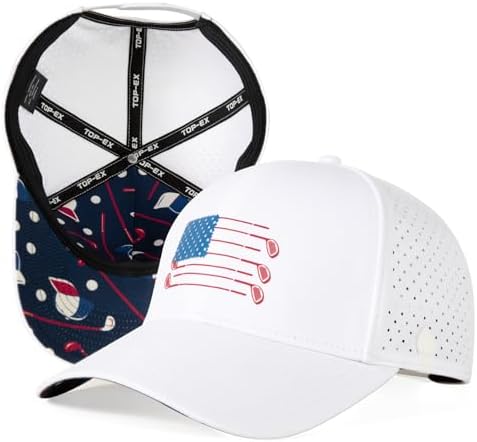 TOP-EX UvCoolix™ Cooling Sweatband American USA Flag Baseball Cap UPF50+ by TOP-EXBetterFitBetterPerformance