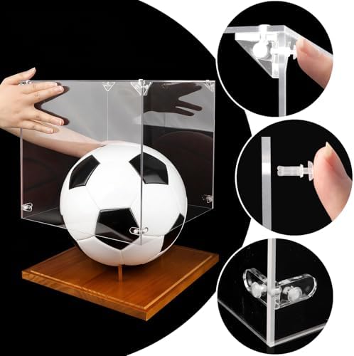 Hooqict Soccer Ball Display Case Clear Acrylic 9" Full Size - Image 7