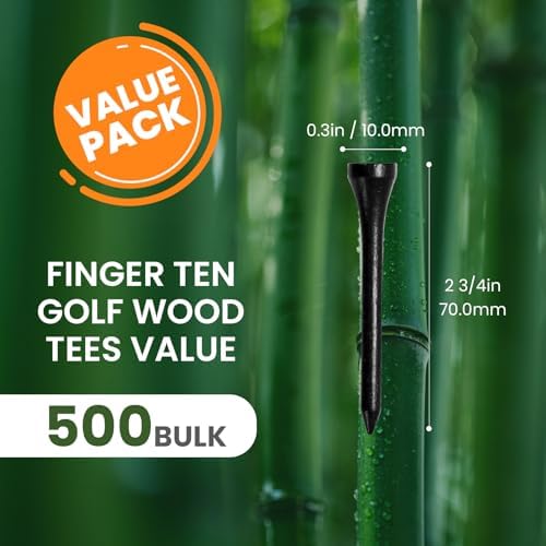 FINGER TEN Golf Tees Wood Bulk - Image 2