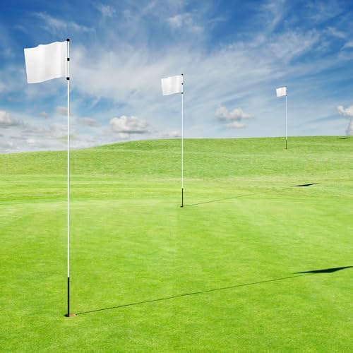 Nuenen Golf Flags 20" L x 13" H White Golf Pin Flag 420d Nylon - Image 4
