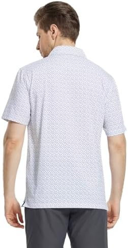 M MAELREG Mens Golf Shirt Short Sleeve Dry Fit Print Moisture Wicking - Image 5