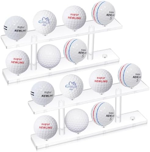 Silipull 2 Pcs Golf Ball Display Rack 8 Balls Clear Acrylic Golf Case Holder by Silipull
