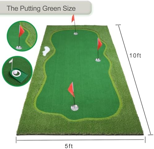 Chriiena Golf Putting Green, Large Practice Putting Mat - Image 5