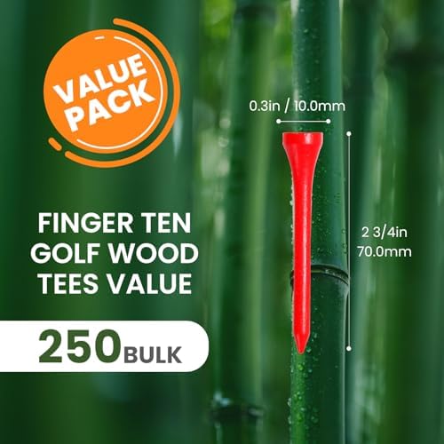 FINGER TEN Golf Tees Wood Bulk - Image 2