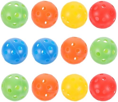 TEHAUX 12pcs Perforated Plastic Practice Balls by TEHAUX