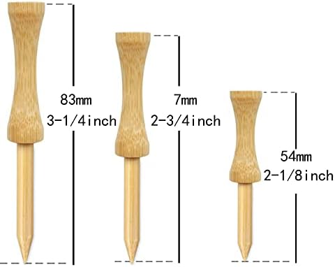 Step Down Golf Tees 2-1/8"or 2-3/4"or 3-1/4" 100 Pack Enduring Wooden Bamboo - Image 2