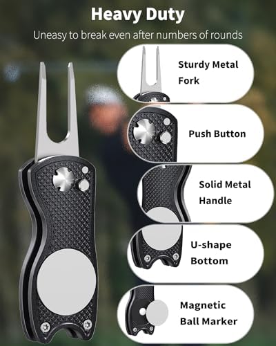 GreenHaven 2-6 Pack Golf Divot Repair Tool Magnetic Ball Marker Foldable - Image 4
