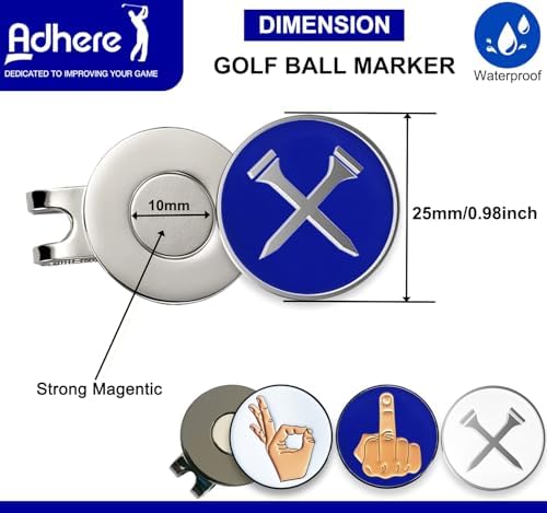 Adhere Golf Ball Markers with Strong Magnetic Hat Clip - Image 2