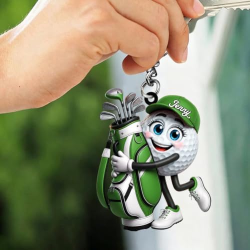 Hugging Golf Bag Funny Golf Ball Keychain - Image 5